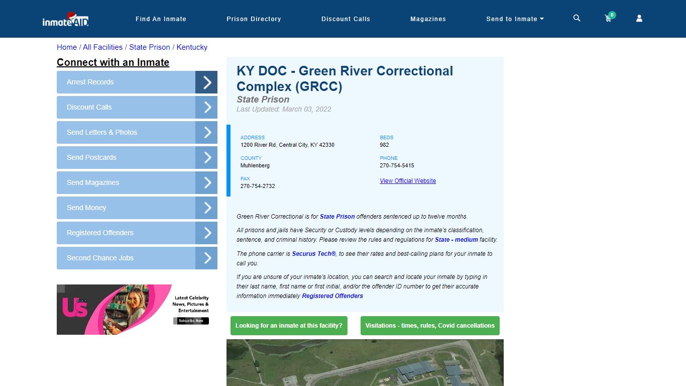 KY DOC - Green River Correctional Complex (GRCC) & Inmate Search ...